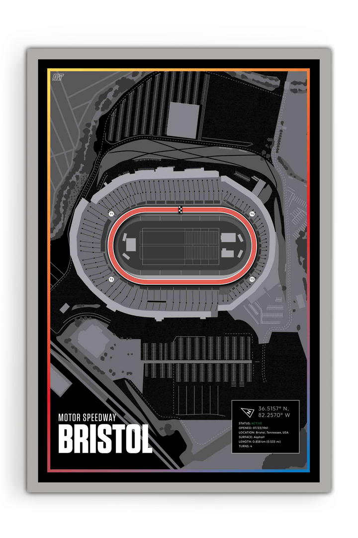 Bristol Motor Speedway, Tennessee - Nascar Racetrack Artwork