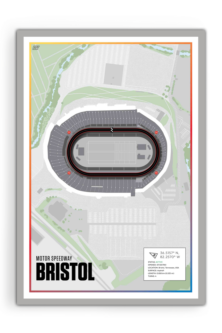 Bristol Motor Speedway, Tennessee - Nascar Racetrack Artwork