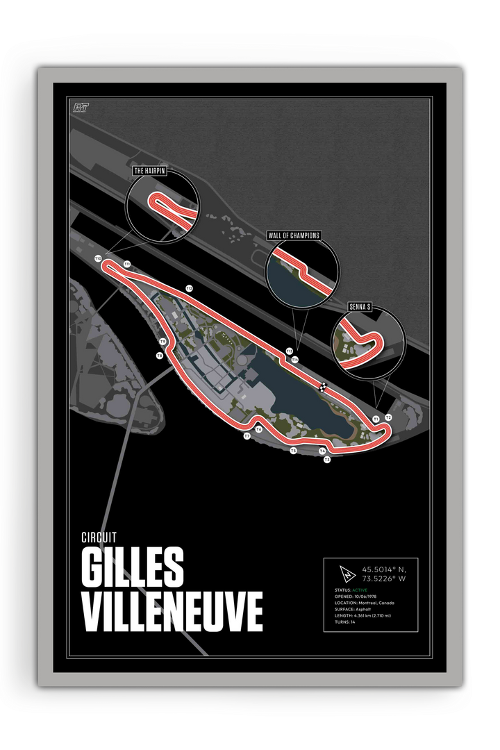 Circuit Gilles Villeneuve, Canada - F1 Racetrack Artwork