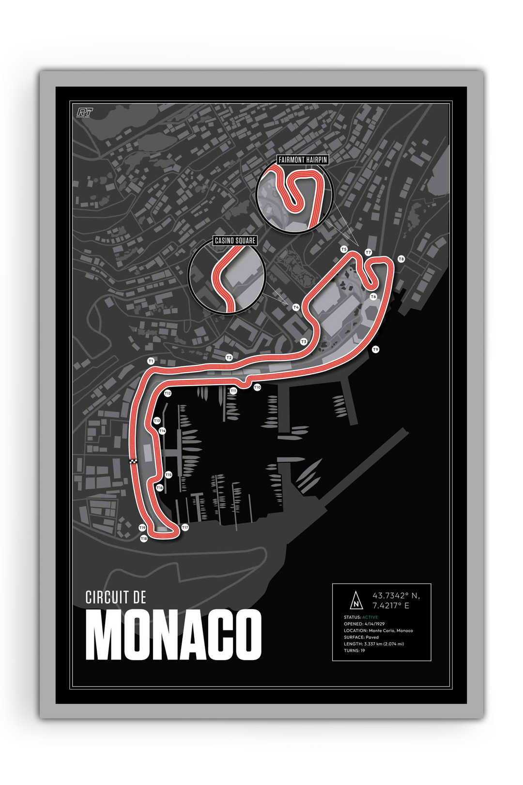 Circuit de Monaco, Monaco - F1 Racetrack Artwork