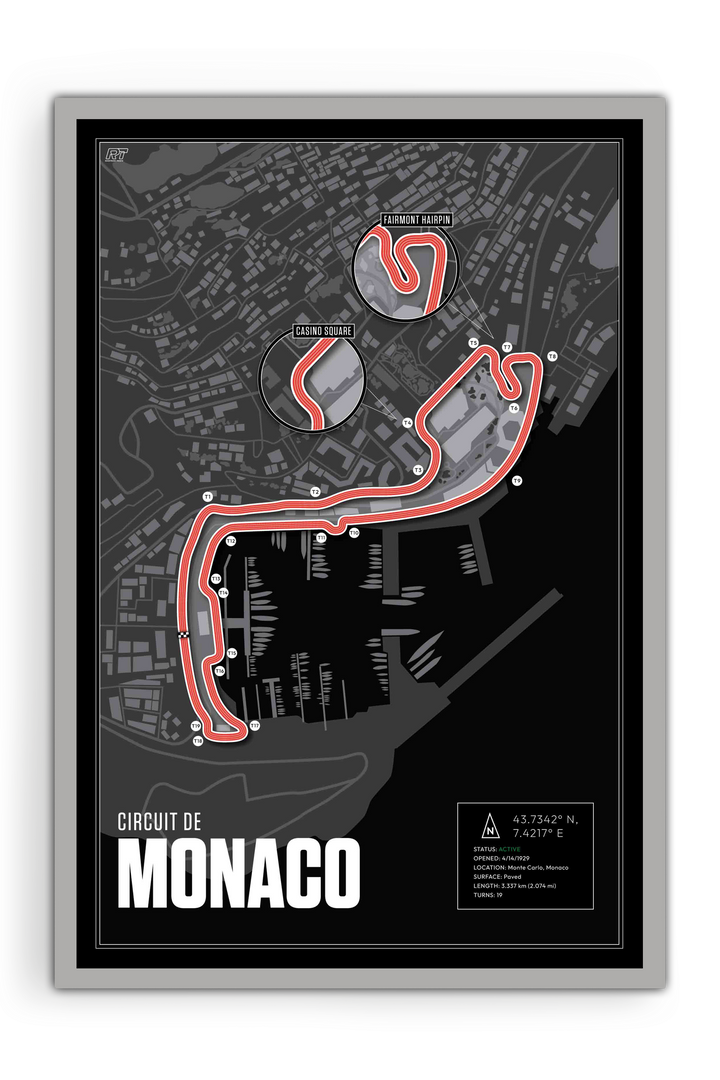 Circuit de Monaco, Monaco - F1 Racetrack Artwork