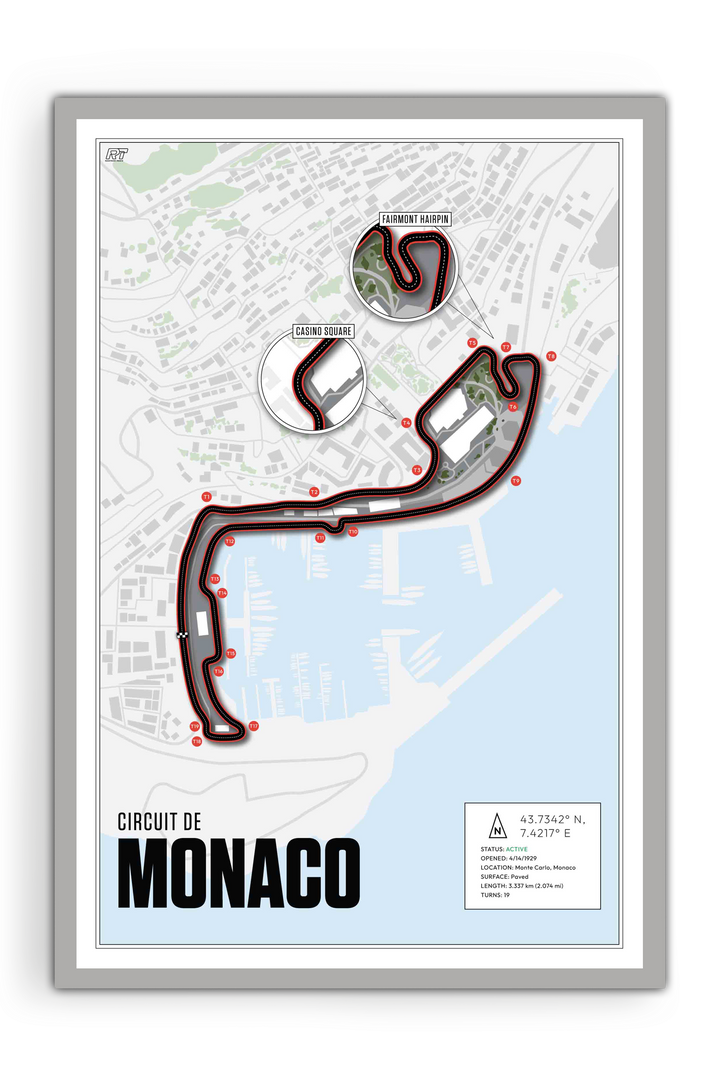 Circuit de Monaco, Monaco - F1 Racetrack Artwork