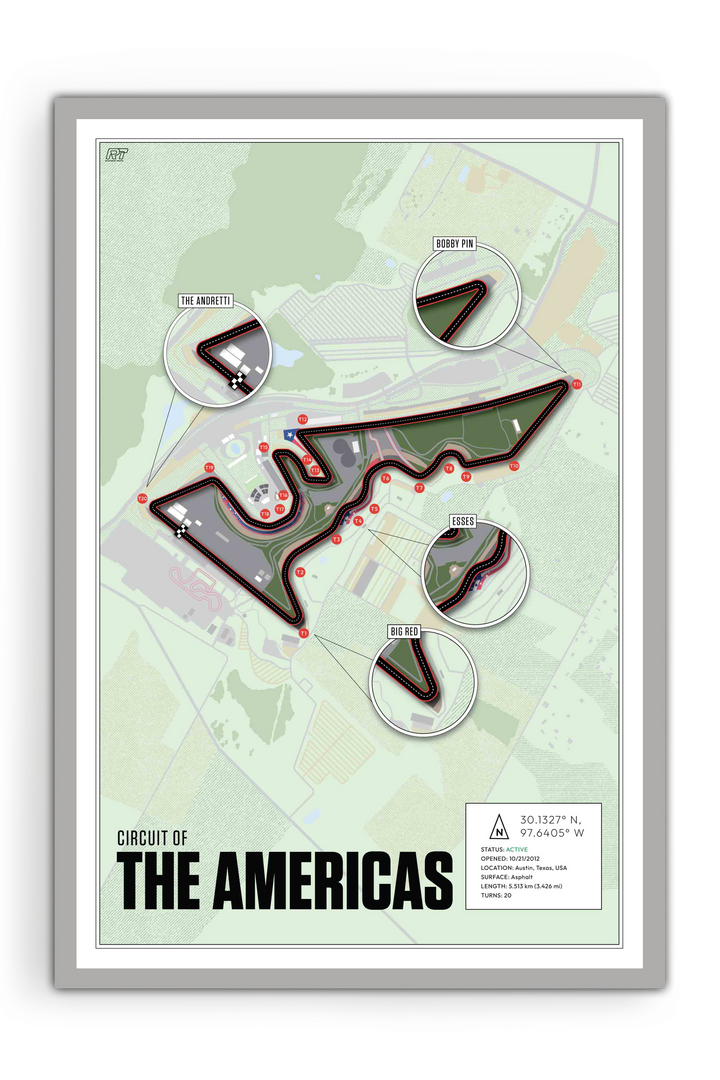 Circuit of the Americas, USA - F1 Racetrack Artwork