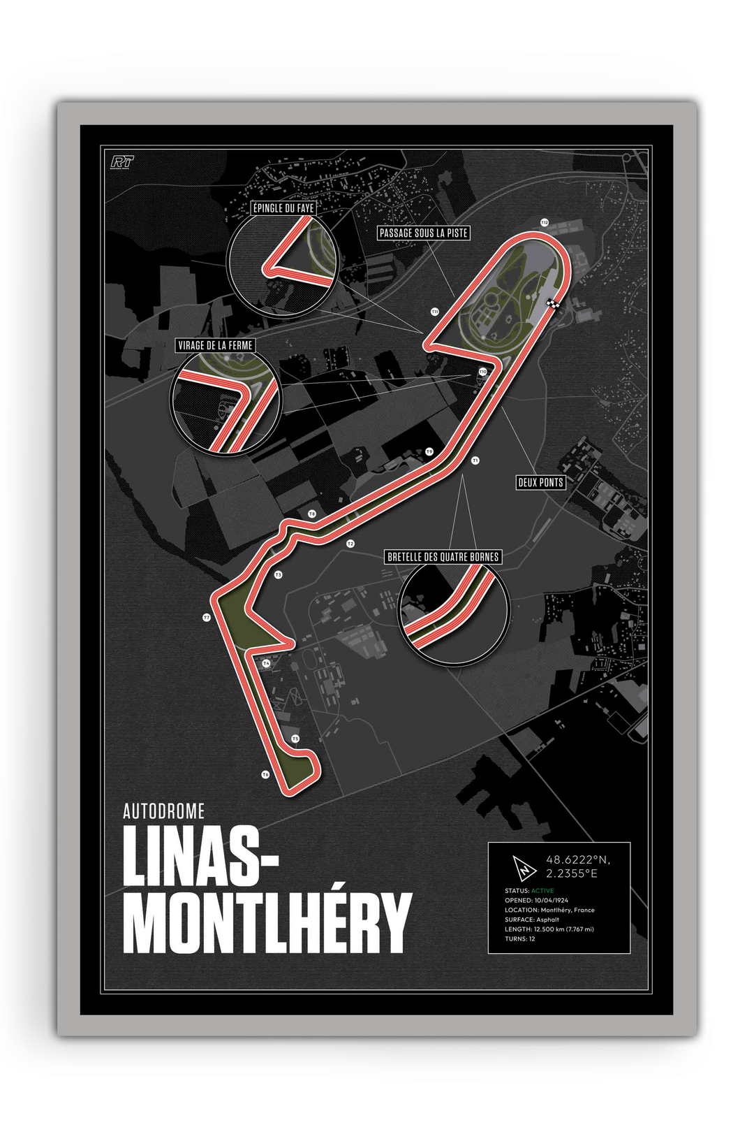 Autodrome de Linas-Montlhéry, France - Historic Racetrack Artwork