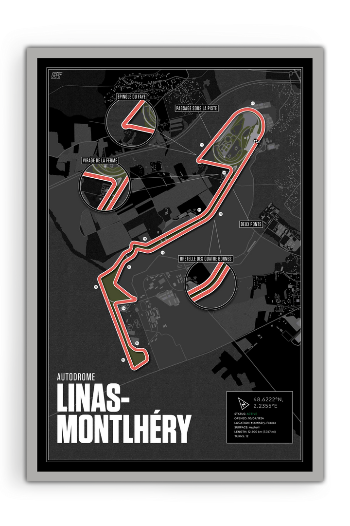 Autodrome de Linas-Montlhéry, France - Historic Racetrack Artwork