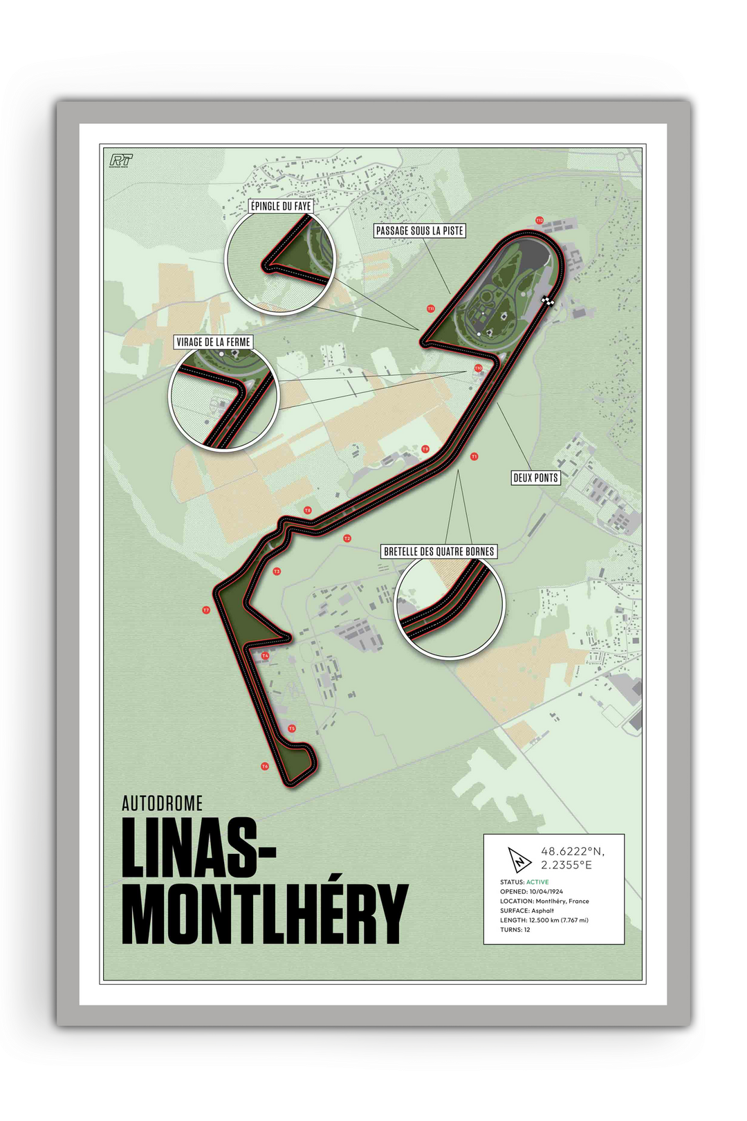 Autodrome de Linas-Montlhéry, France - Historic Racetrack Artwork