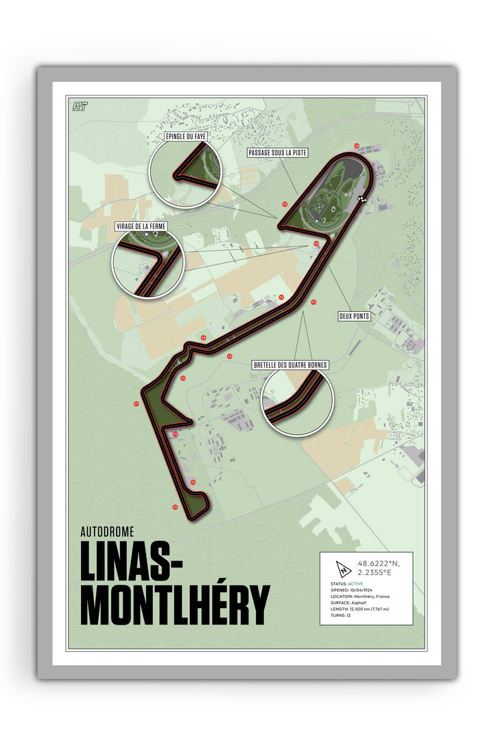 Autodrome de Linas-Montlhéry, France - Historic Racetrack Artwork