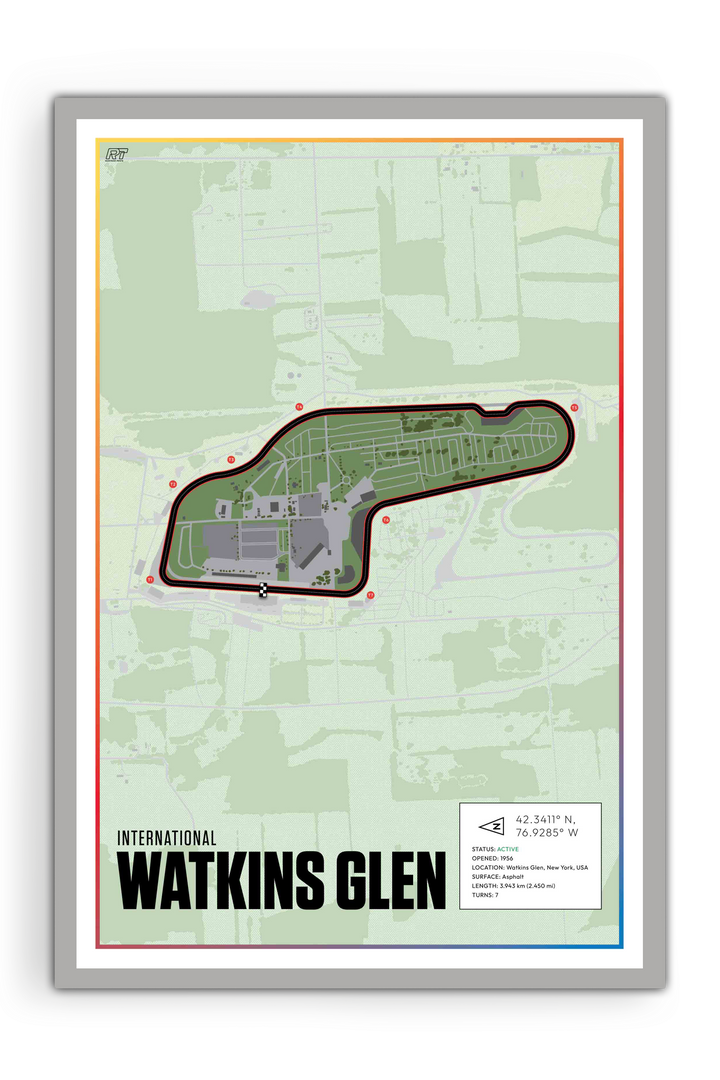 Watkins Glen, New York - Nascar Racetrack Artwork