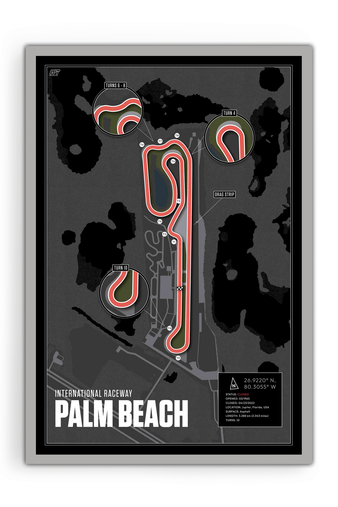 Palm Beach International Raceway, USA - Drag Strip Racetrack Artwork