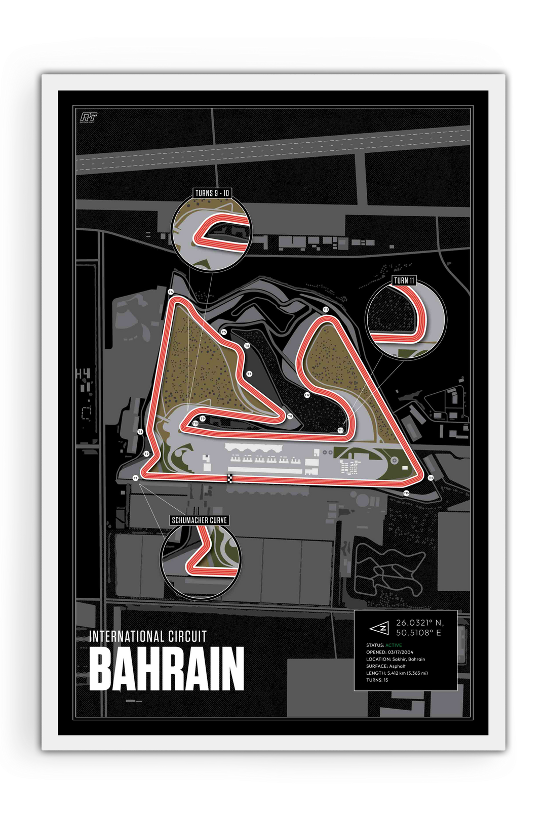 Bahrain International Circuit, Sakhir - Grand Prix Racetrack Artwork