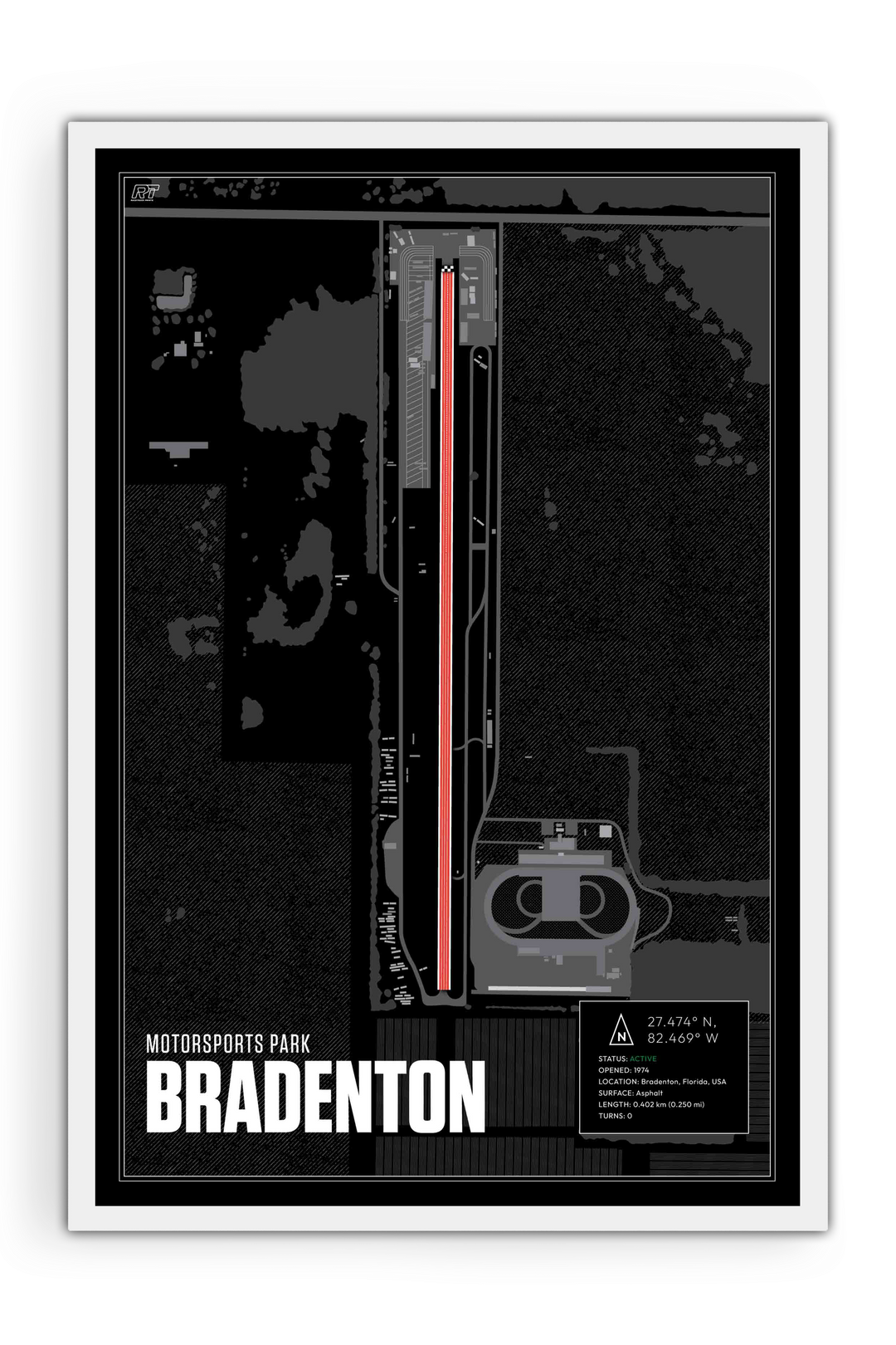 Bradenton Motorsports Park, USA - Drag Strip Racetrack Artwork