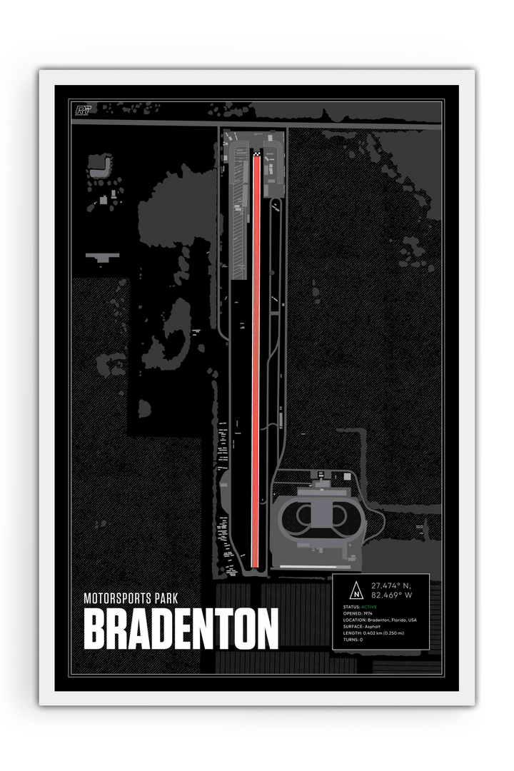 Bradenton Motorsports Park, USA - Drag Strip Racetrack Artwork