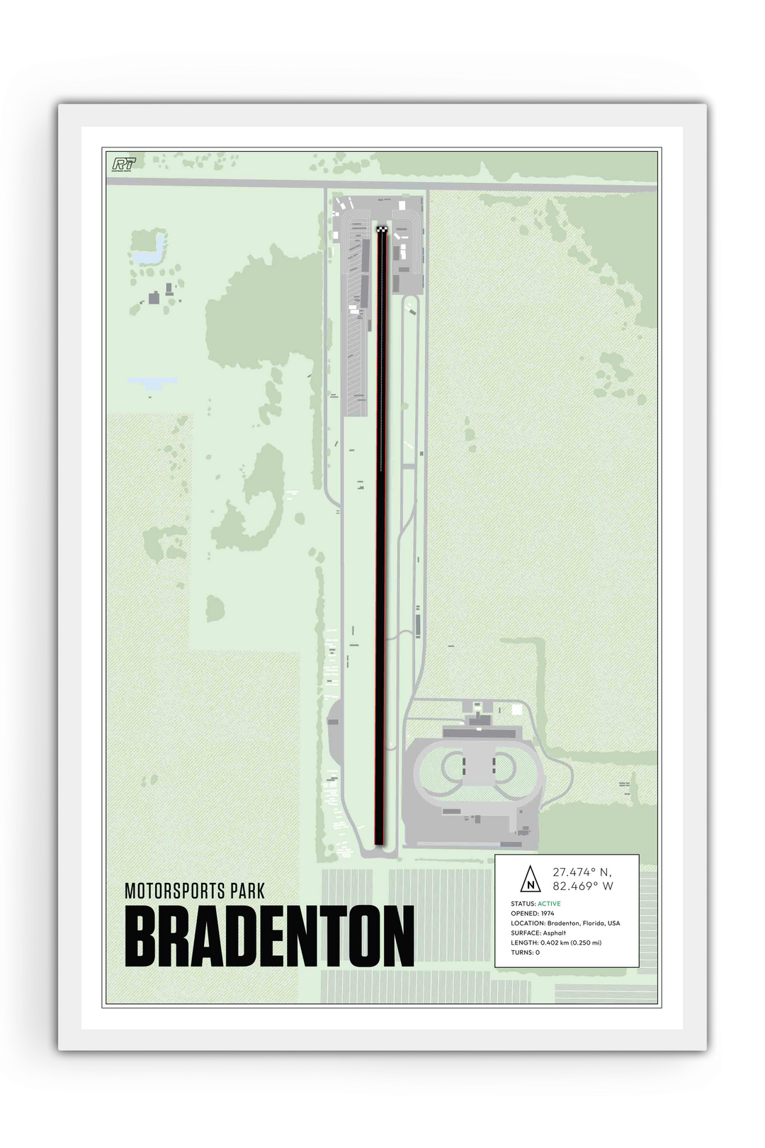 Bradenton Motorsports Park, USA - Drag Strip Racetrack Artwork