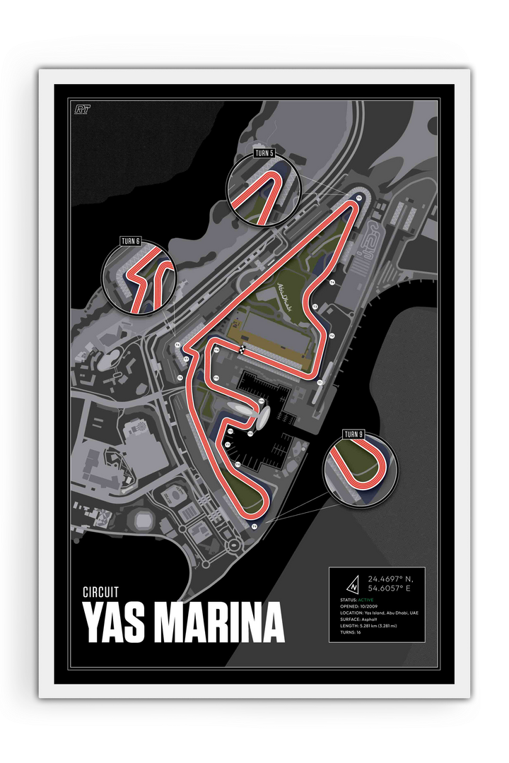Yas Marina Circuit, United Arab Emirates - F1 Racetrack Artwork