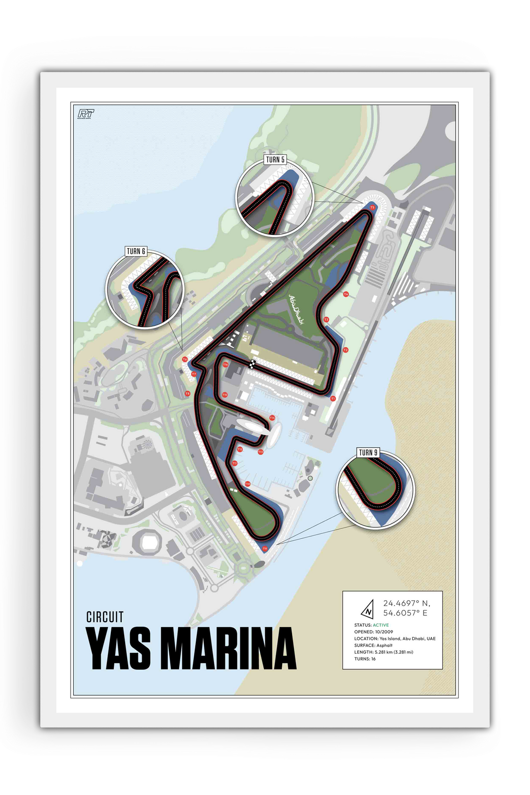 Yas Marina Circuit, United Arab Emirates - F1 Racetrack Artwork