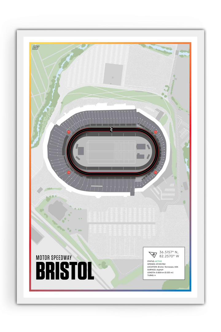 Bristol Motor Speedway, Tennessee - Nascar Racetrack Artwork