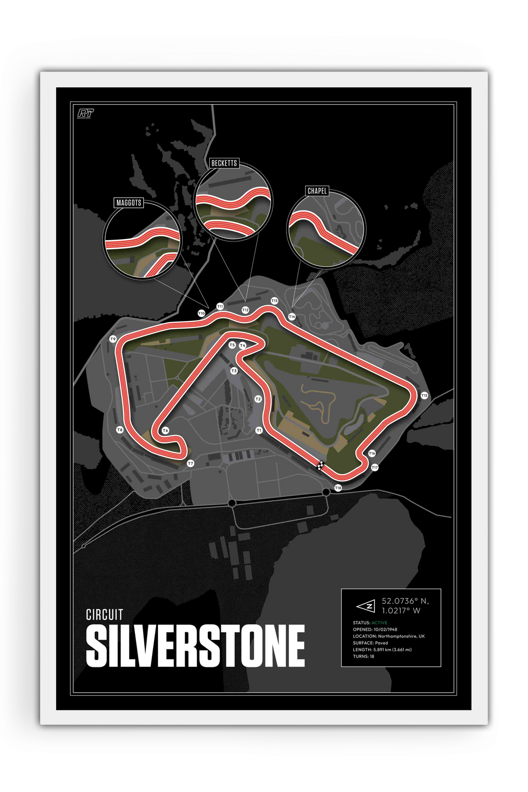 Silverstone Circuit, United Kingdom - F1 Racetrack Artwork
