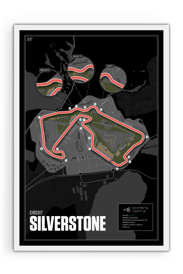 Silverstone Circuit, United Kingdom - F1 Racetrack Artwork