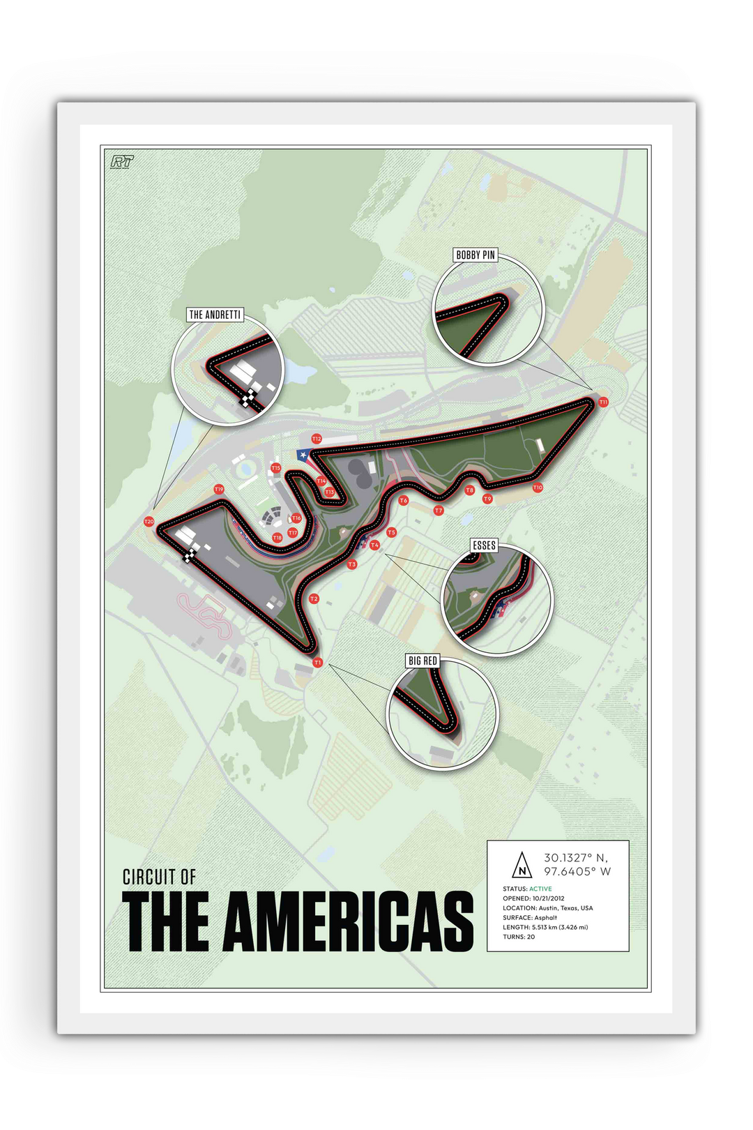 Circuit of the Americas, USA - F1 Racetrack Artwork