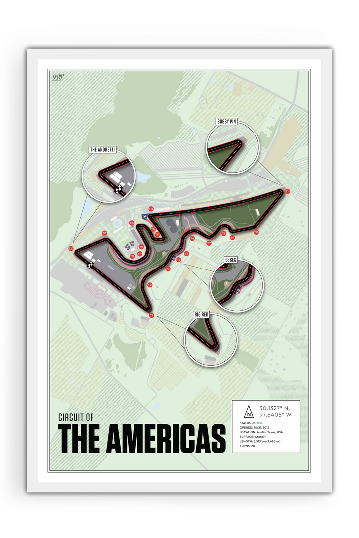 Circuit of the Americas, USA - F1 Racetrack Artwork