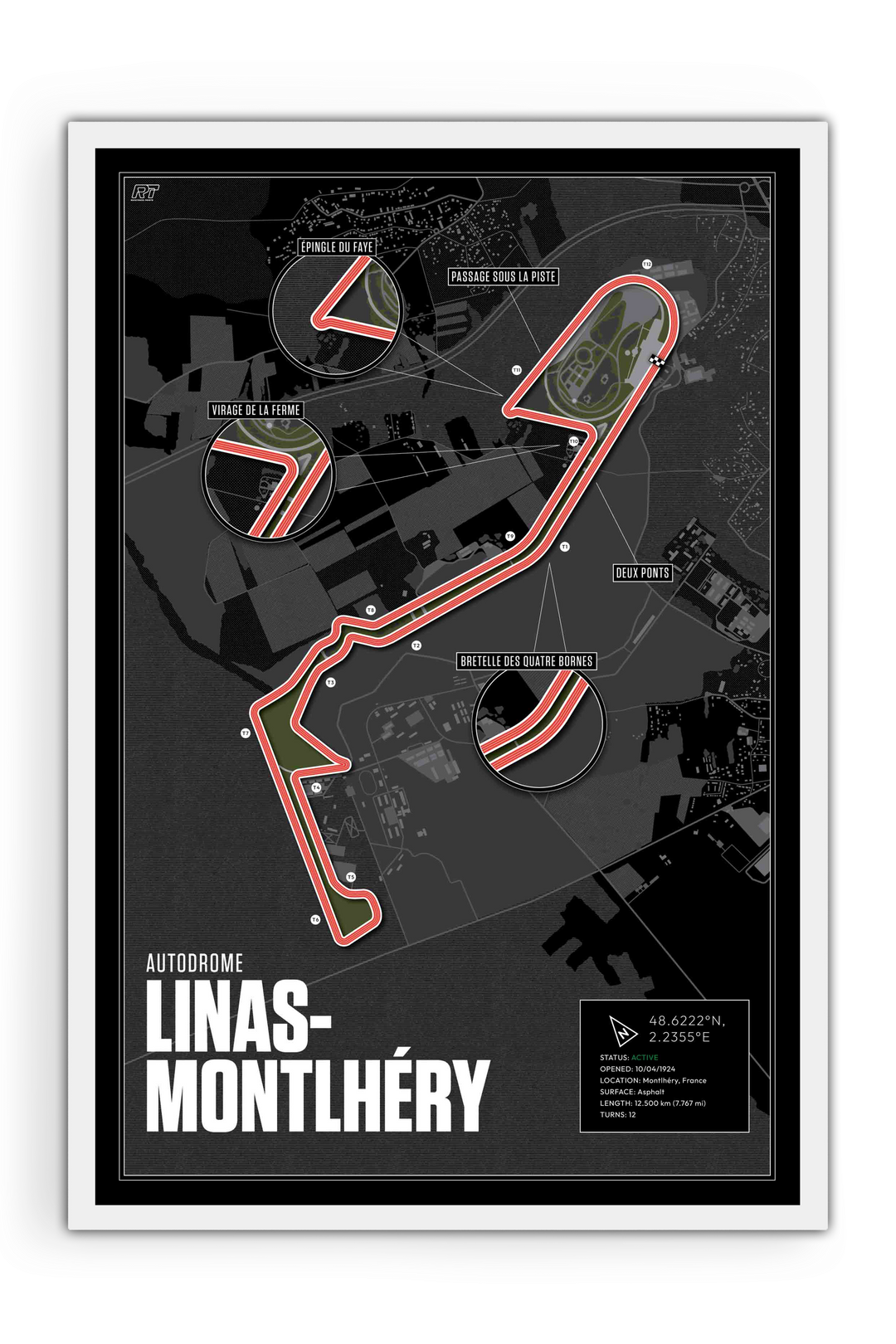 Autodrome de Linas-Montlhéry, France - Historic Racetrack Artwork