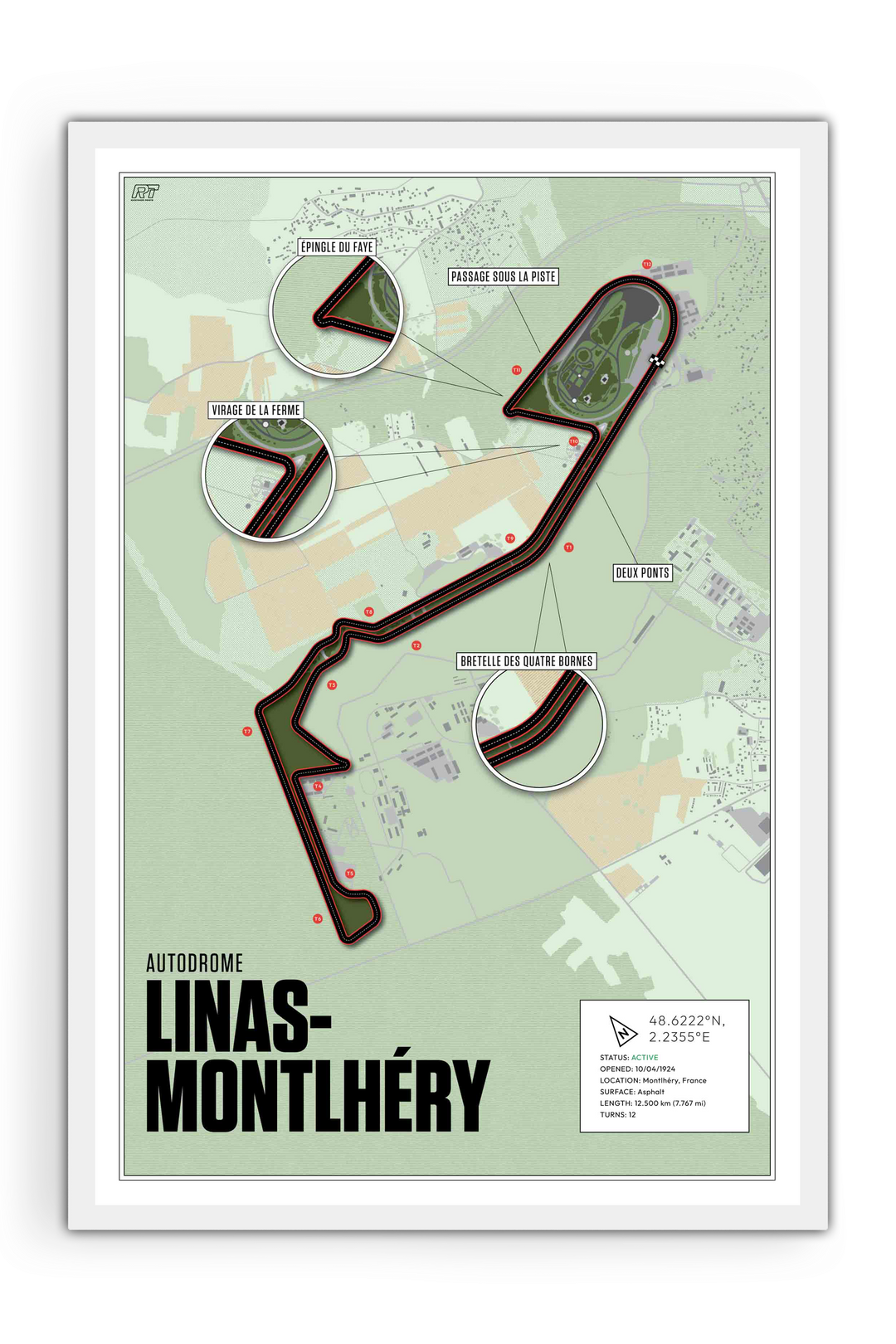 Autodrome de Linas-Montlhéry, France - Historic Racetrack Artwork