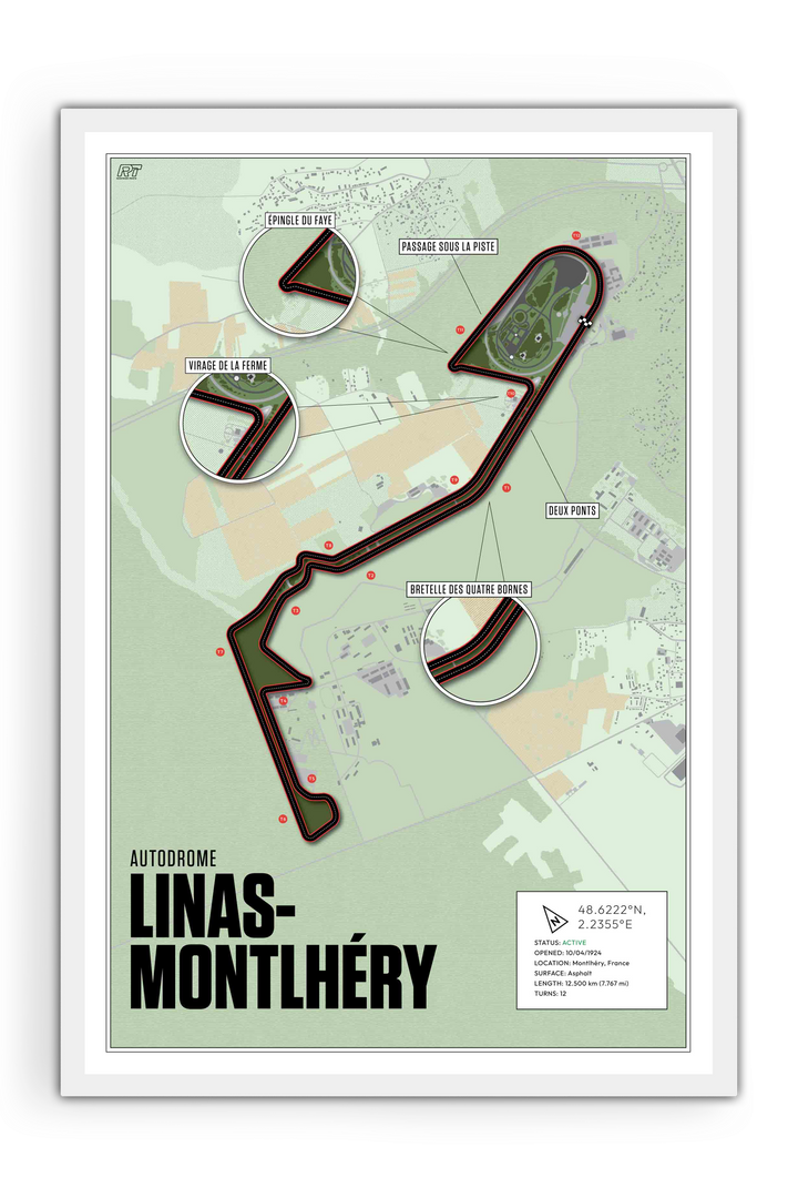 Autodrome de Linas-Montlhéry, France - Historic Racetrack Artwork