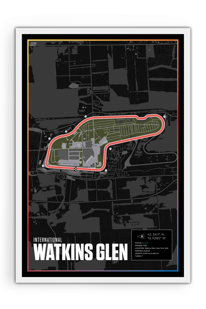 Watkins Glen, New York - Nascar Racetrack Artwork
