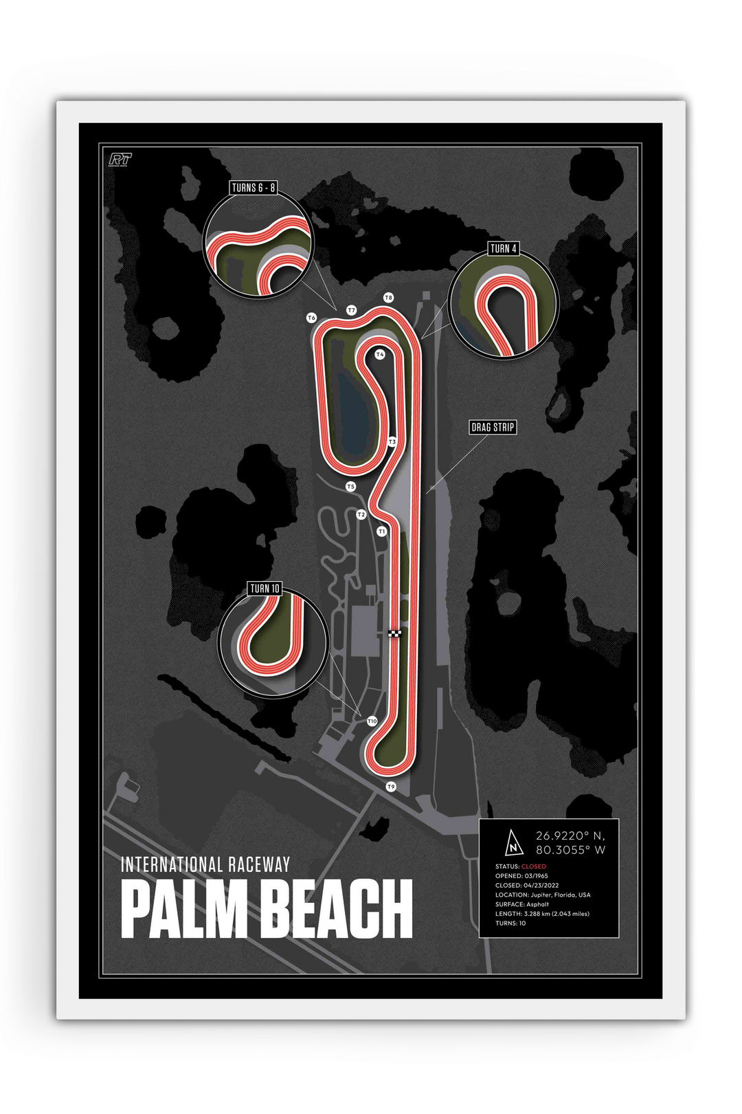 Palm Beach International Raceway, USA - Drag Strip Racetrack Artwork
