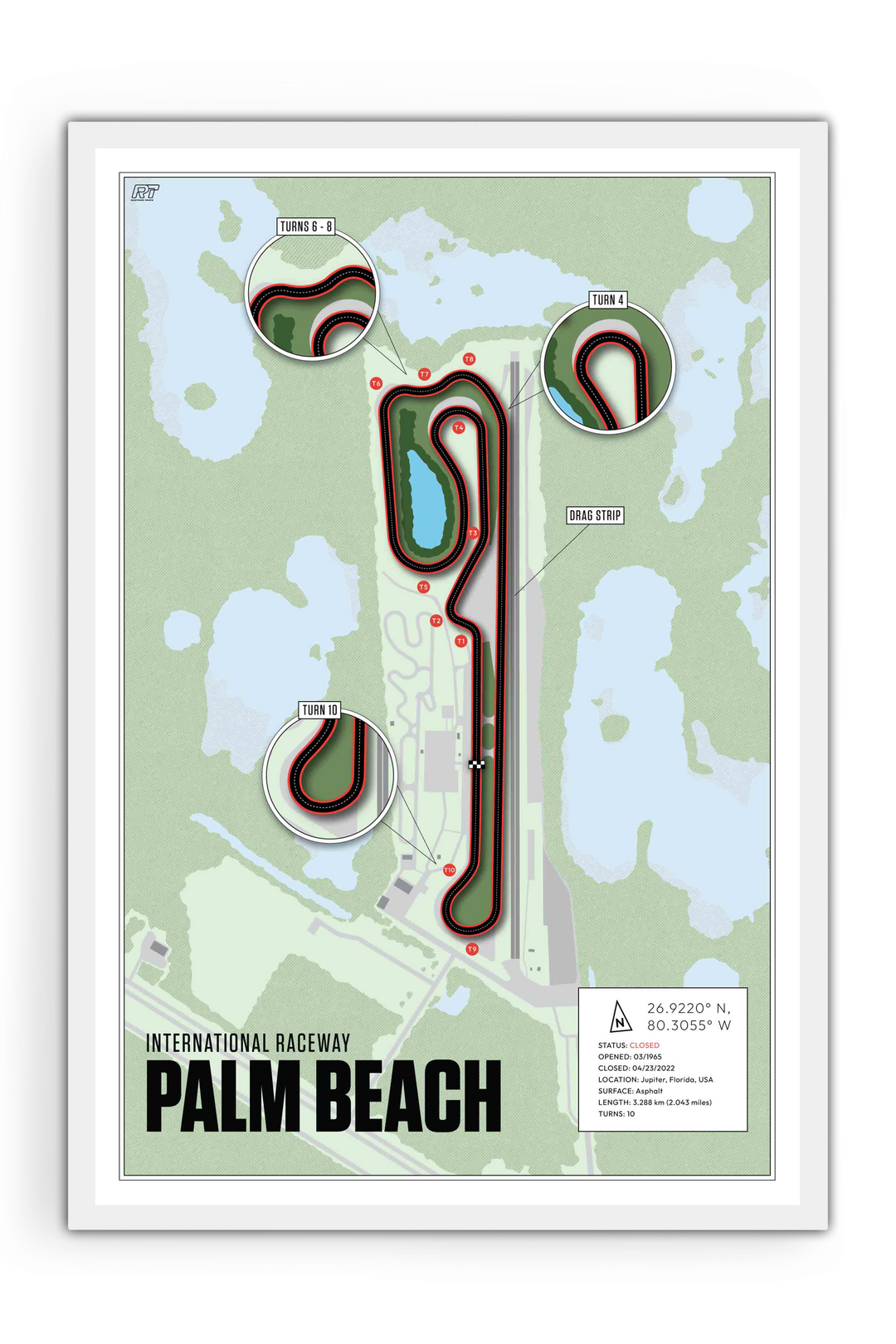 Palm Beach International Raceway, USA - Drag Strip Racetrack Artwork